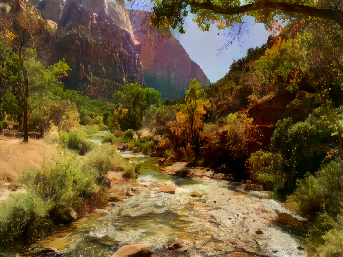 Virgin River, Zion Canyon.  Source is my own photo.