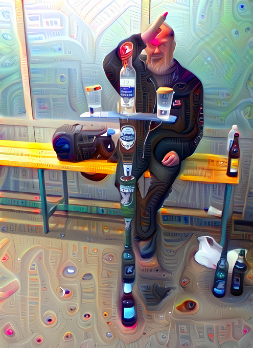 The old man with the bottles