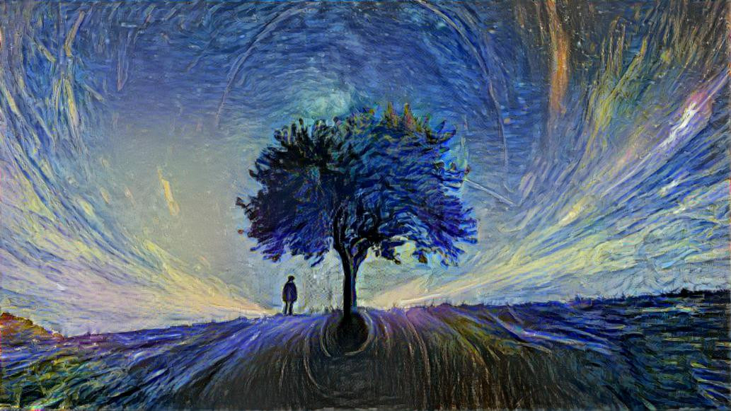 van Gogh under a tree 