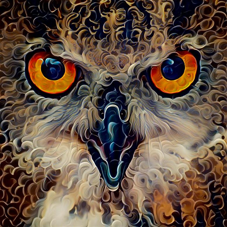 Deep Dream: Eagle Owl Eyes (Ver.6)