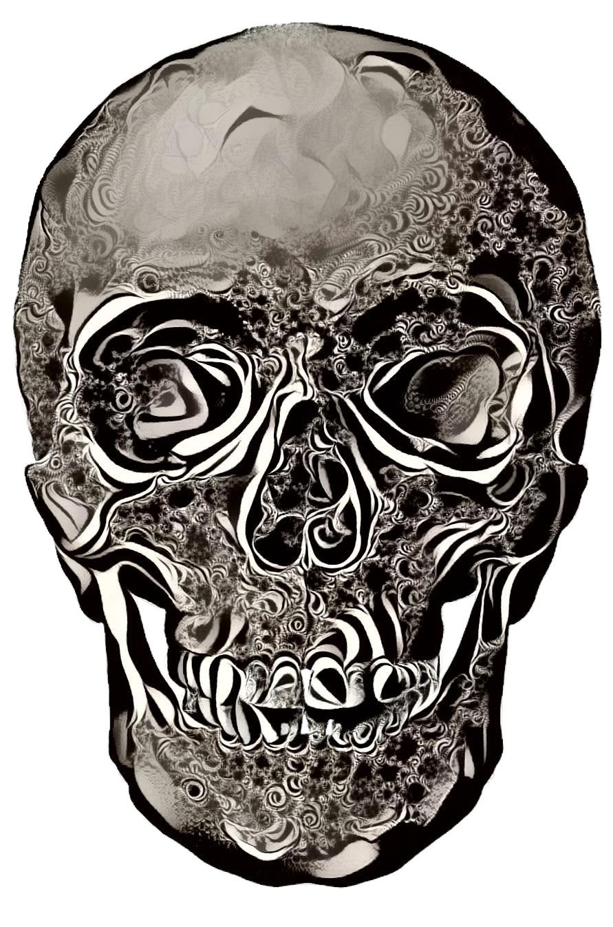 On a skull kick. Fractal skull! I plan on making designs out of these for my Redbubble shop...yep.