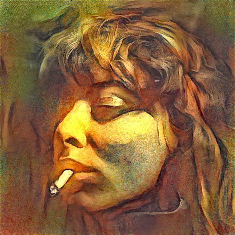 Woman in Shadow Smoking #7