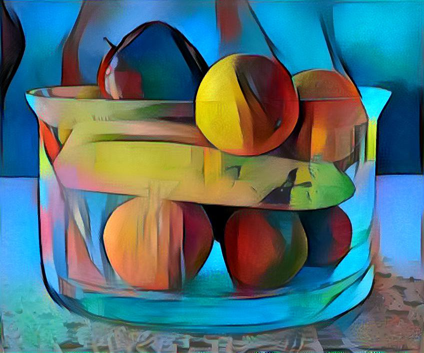 Obst in Glasschüssel