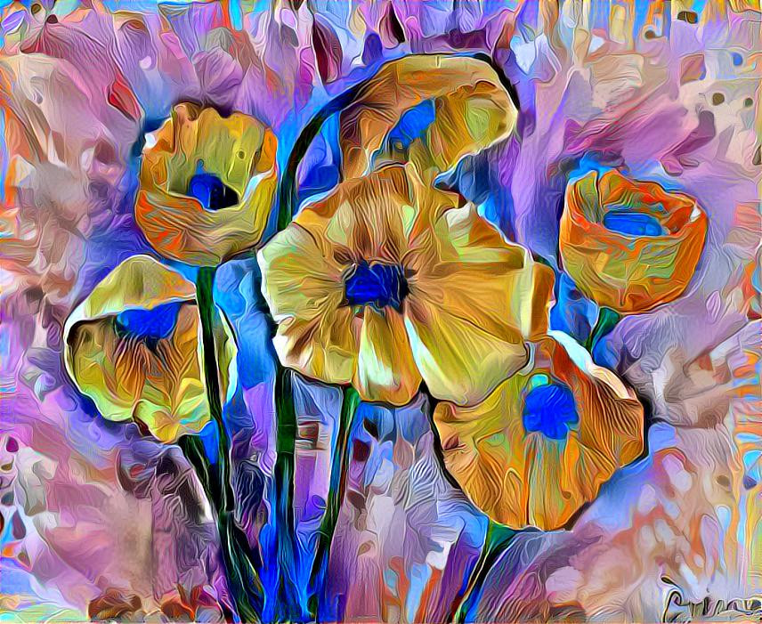 Poppies - Fabric Painted