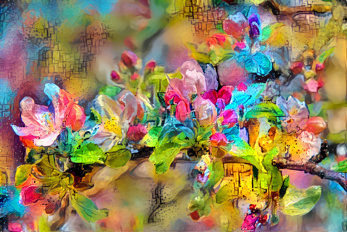 - - - - -  'Jazzed-up Blossom'  - - - - - - - - - - Digital art by Unreal - from own photo.