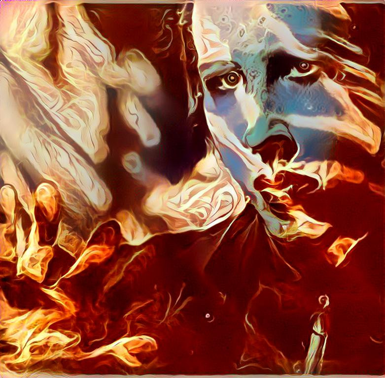 Photo of Marilyn Manson + fire