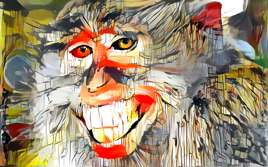 monkey, toothy smile, retextured