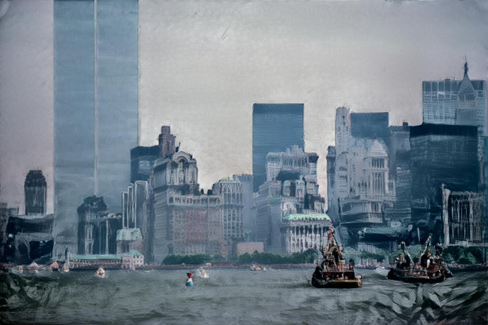 View of World Trade Center, NY Harbor, July 4,1976