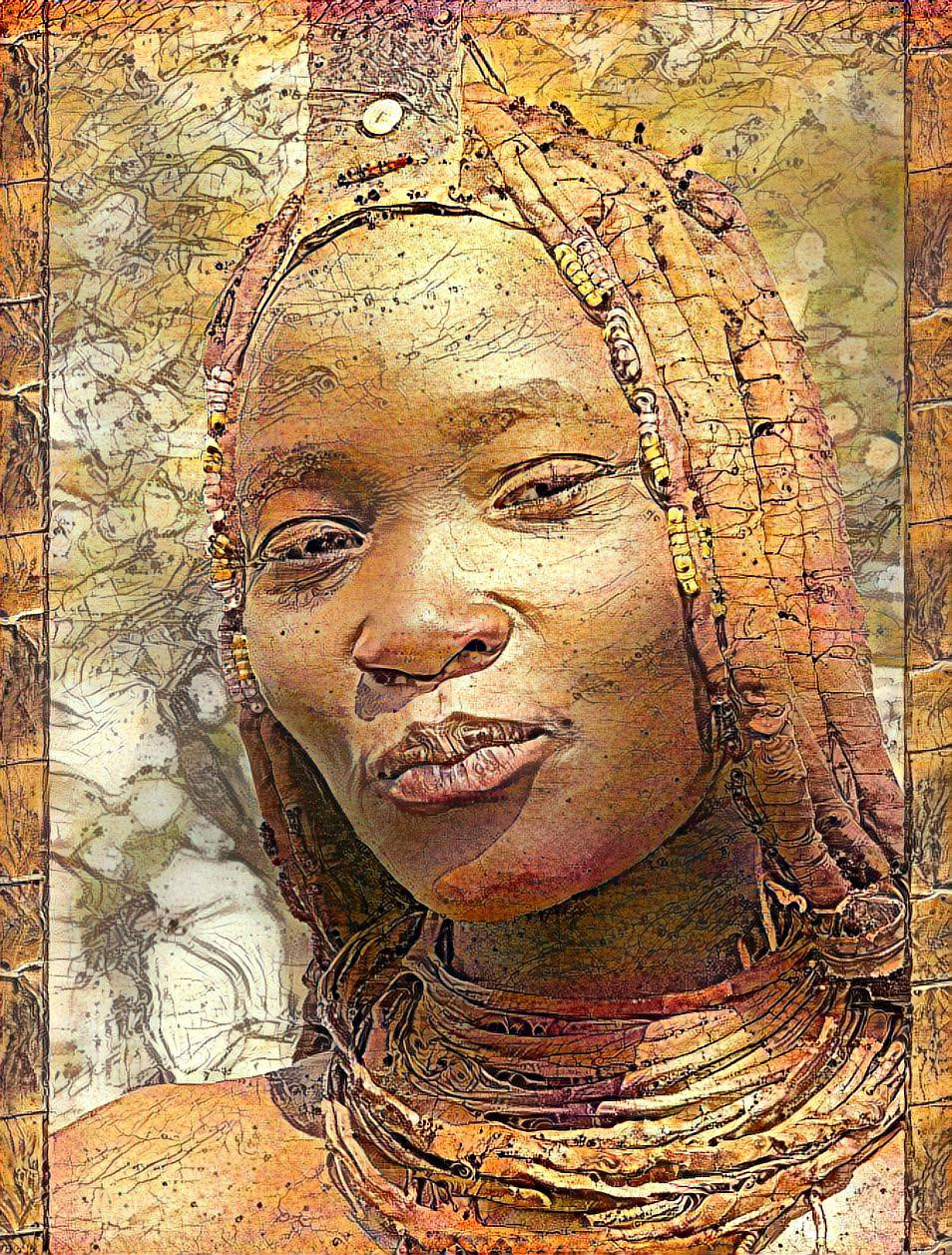 The Himba women of Namibia have a tradition of covering themselves with otjize paste, which is a cosmetic mixture of butterfat and ochre pigment.