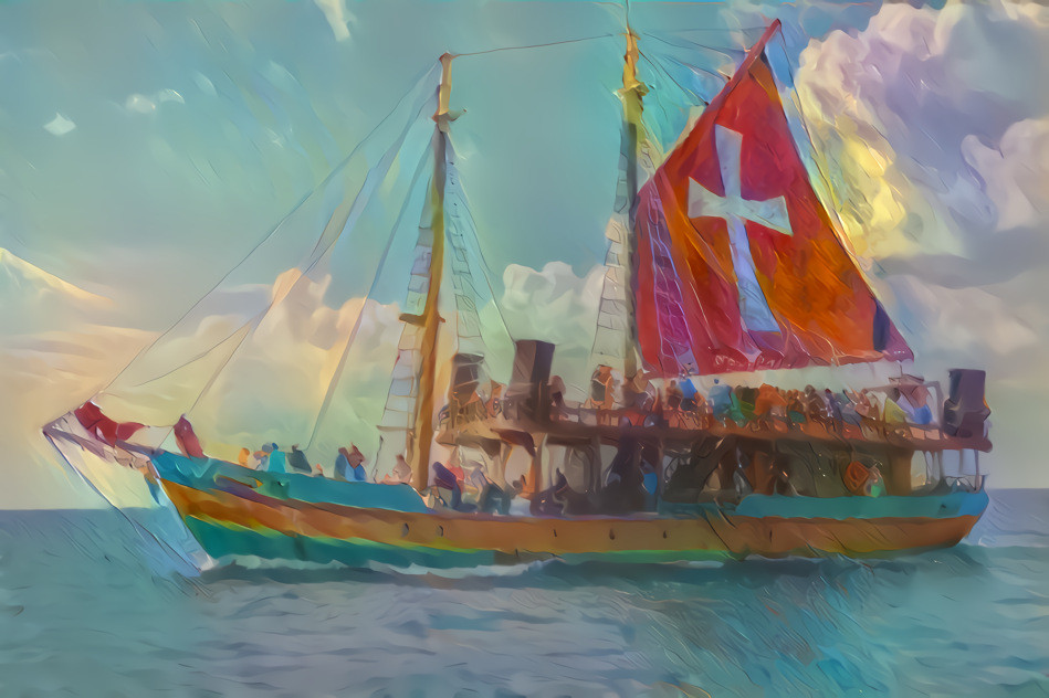 American historic re-enactment sailing ship