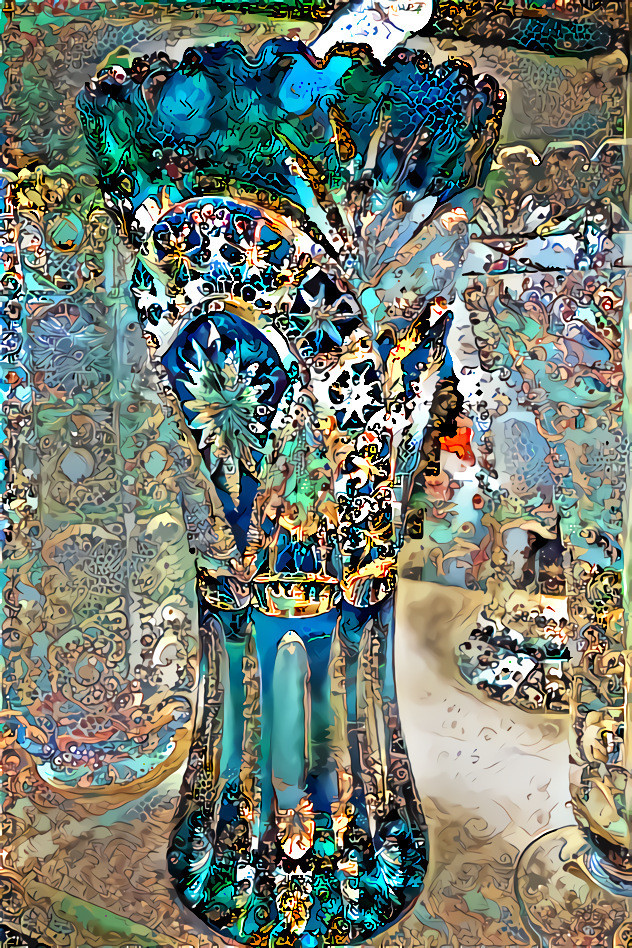 Vase 1 peacock fabric 1