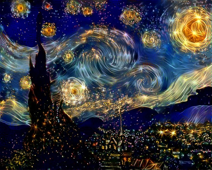 Glittery Starry Night