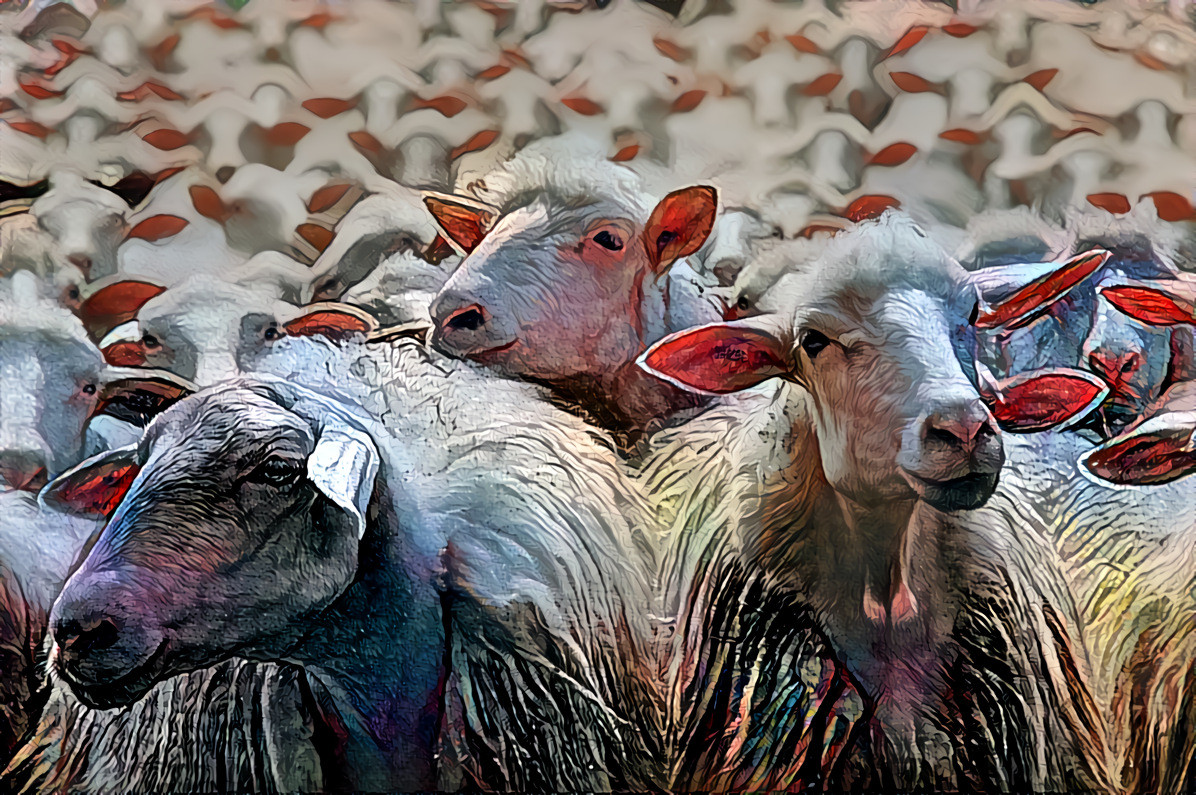 Sheep shearing season in Tuscany V2. Original photograph by Paolo Chiabrando on Unsplash.