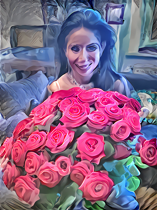 a birthday girl and her roses