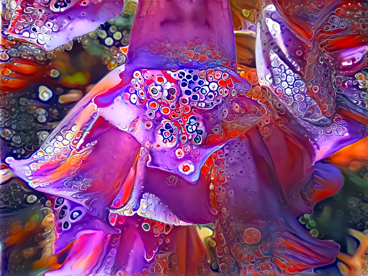foxglove with an acrylic painting overlay