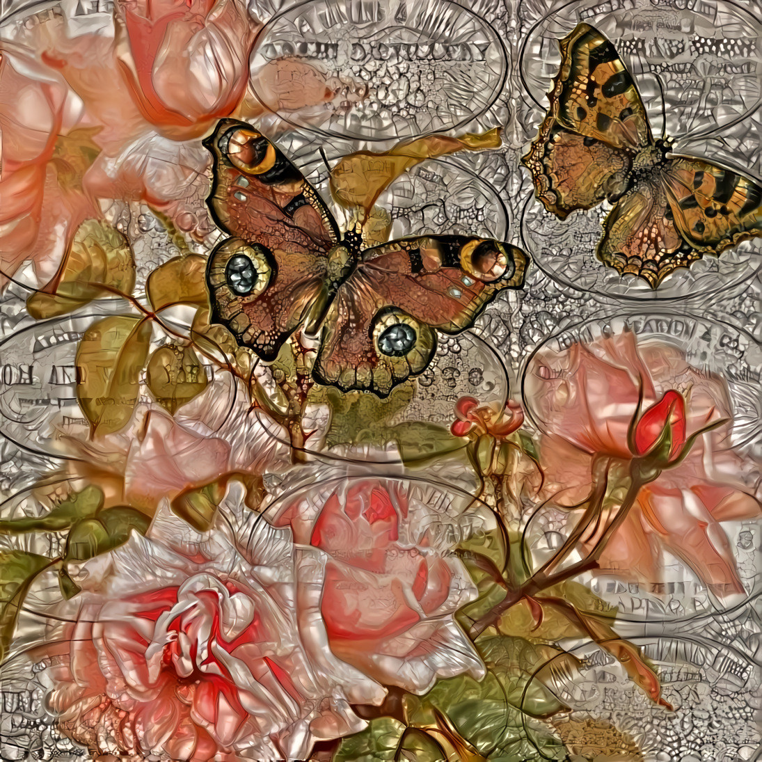 Vlinder-bloem briefpapier