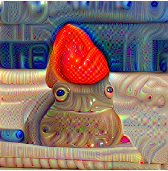 Strawberry frog dreams of a brighter world