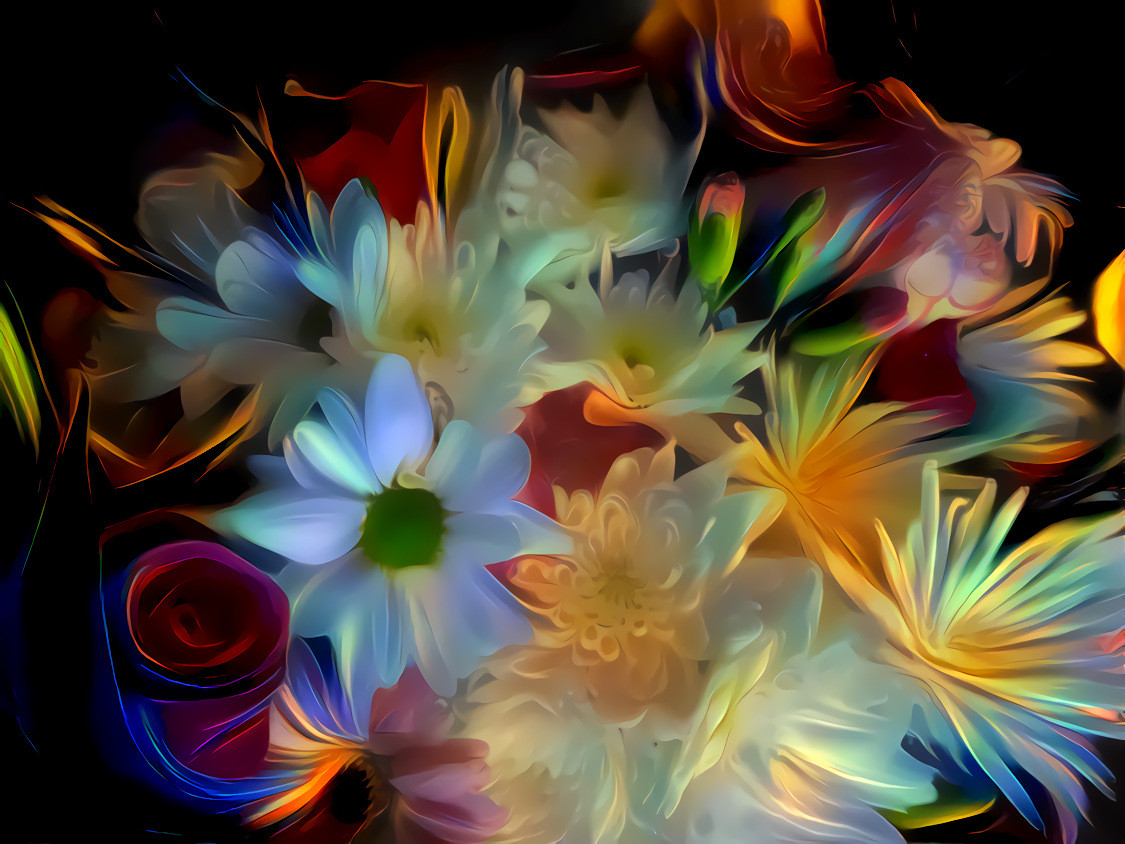 - - - - -  'Birthday Flowers'  - - - - - - - - - - Digital art by Unreal - from own photo.