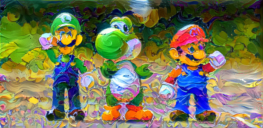 Mario, Louigi, and Yoshi