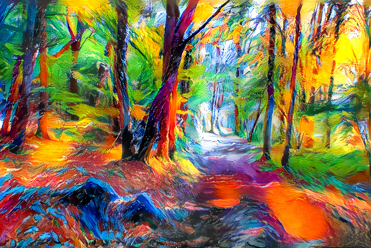 -  -  -  -  -  'Woodland in the Creuse, France'  -  -  -  -  -  Digital art by Unreal - from own photo.