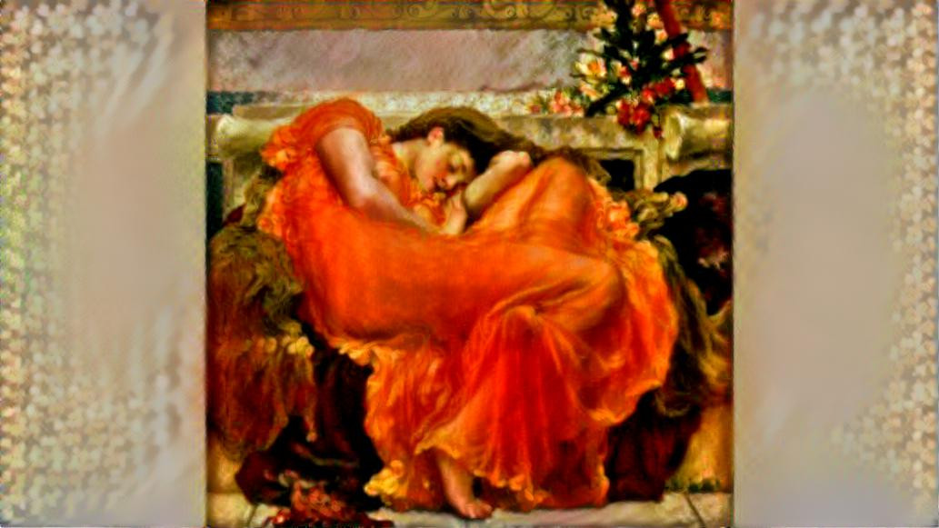 Trio of Sleeping woman in orange 01.
