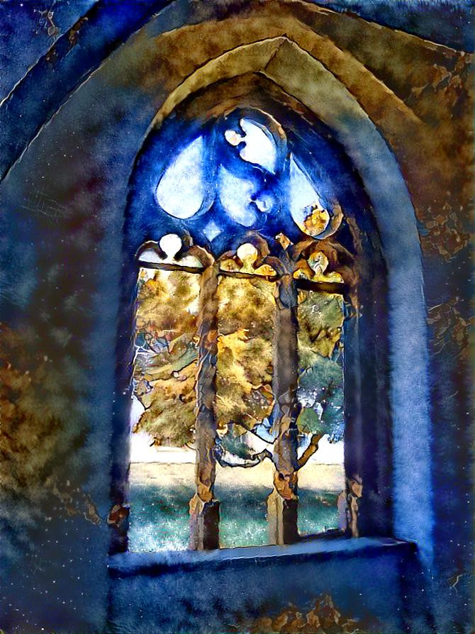 Window in the Curch of "Himmelspforten", a monastery in Würzburg, Germany