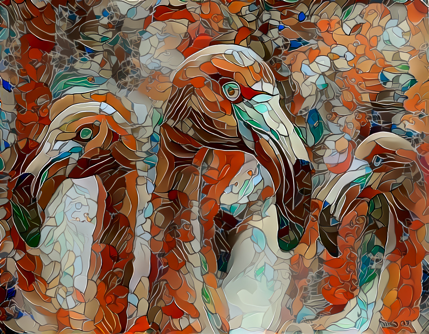 Flamingos Mosaic 