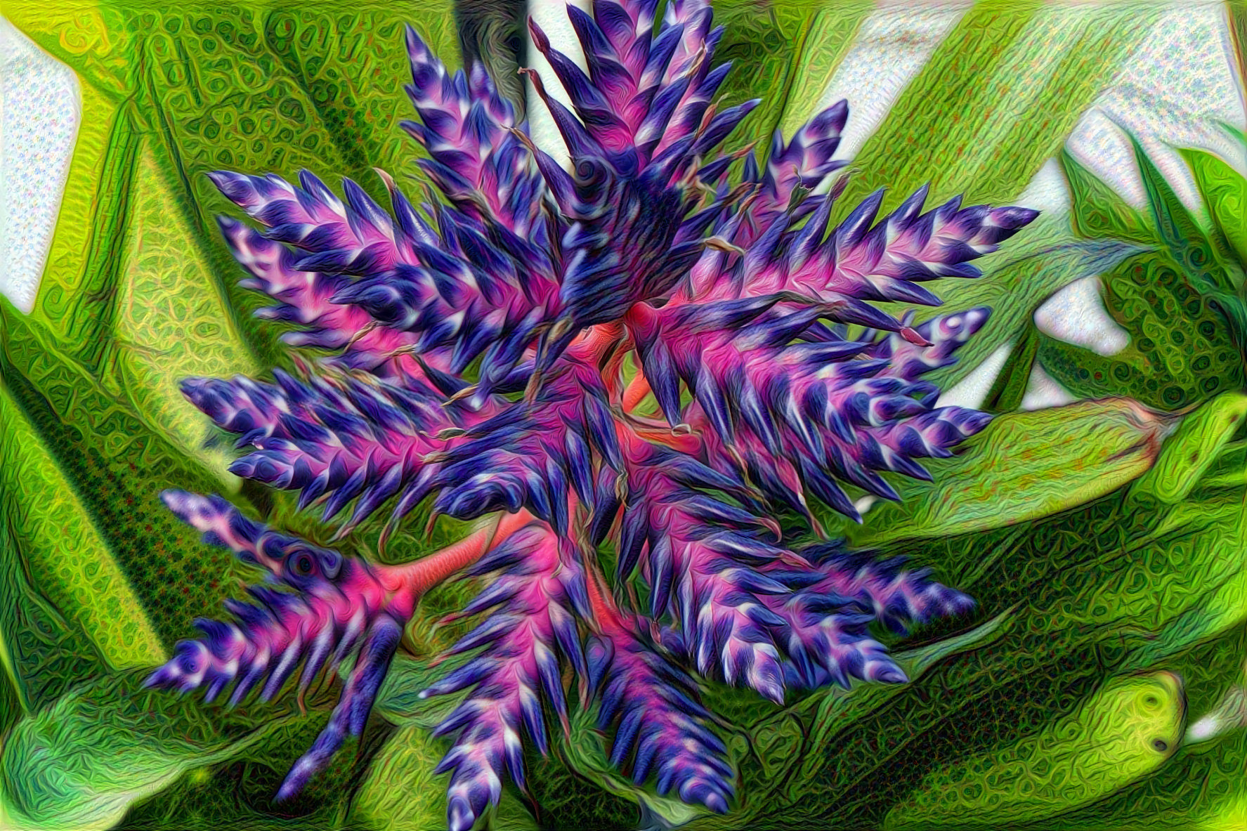 Blue Tango Aechmea  Tropical Flower
