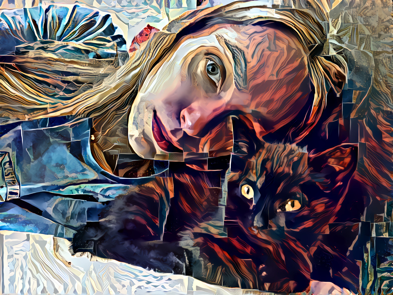 Magma girl and her cat