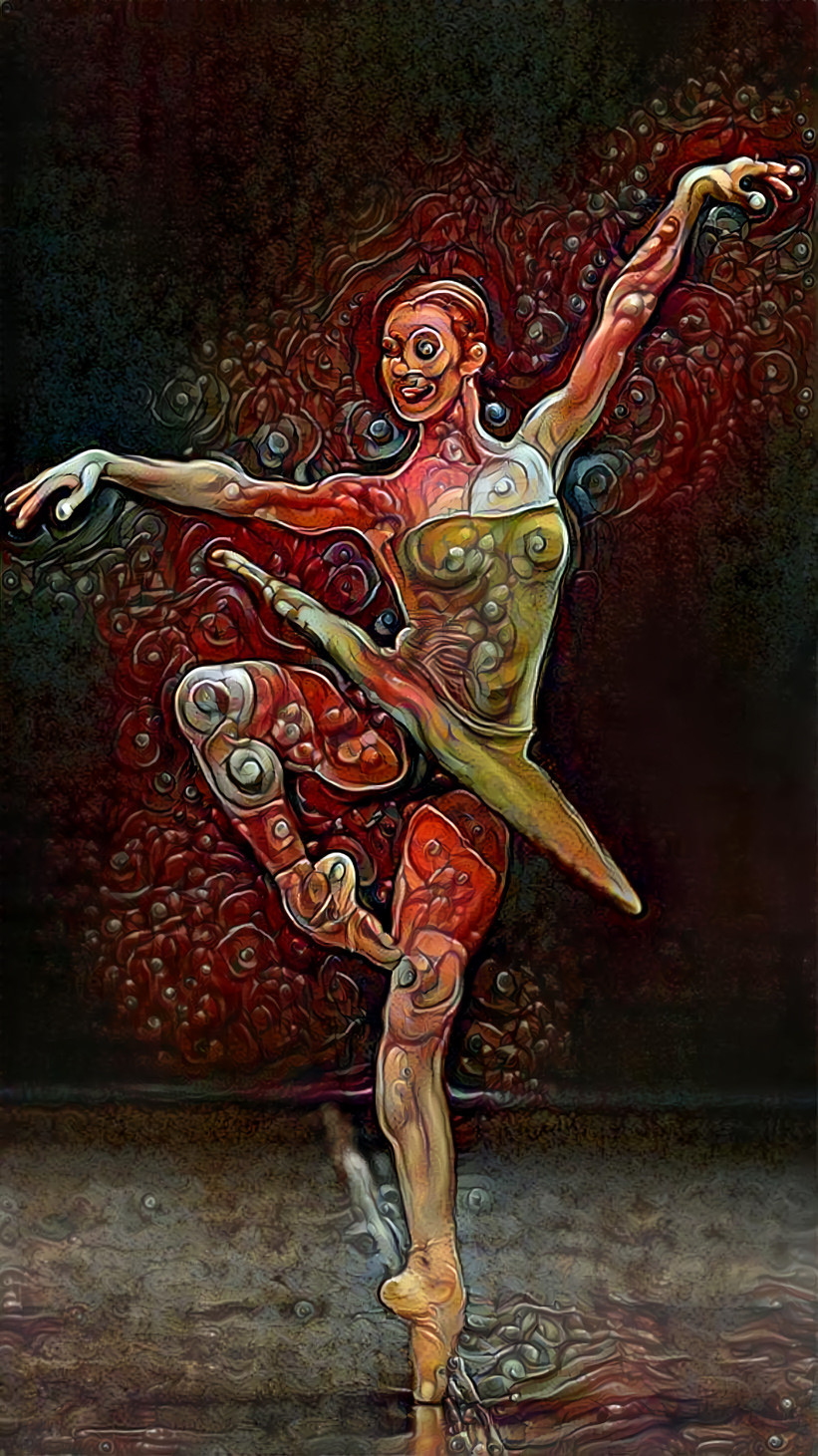 mechanical ballerina - bronze, red
