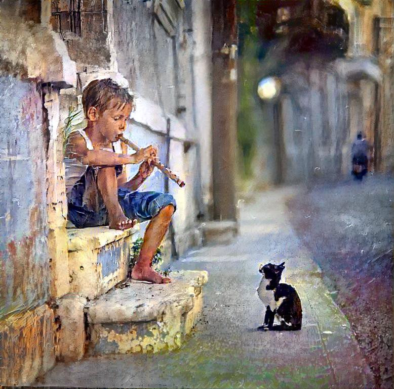 The flute and the cat