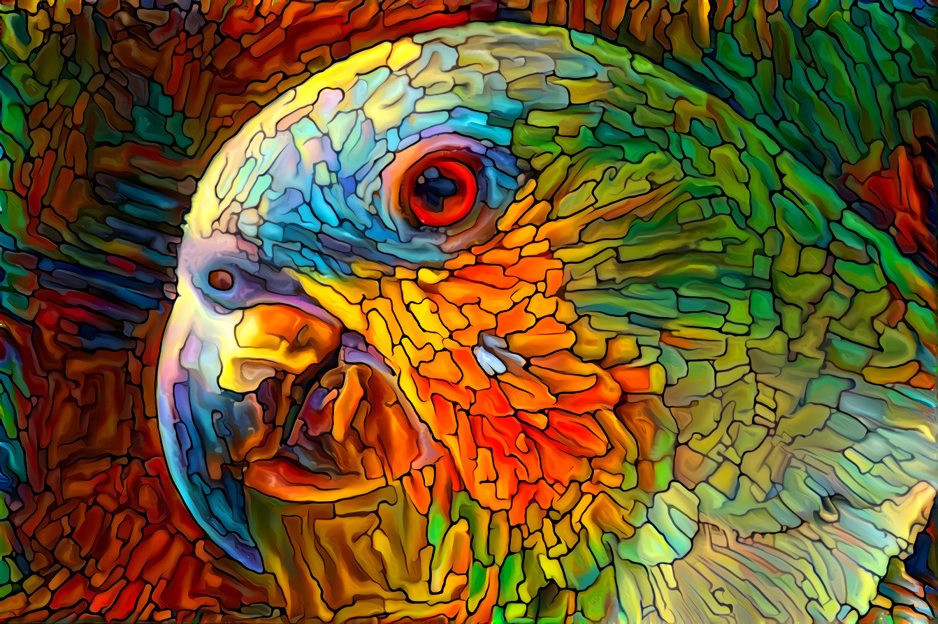 Parrot in a tiled style